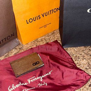 NWT Salvatore Ferragamo Men's Leather Card Holder